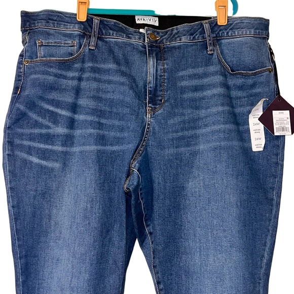 Ava & Viv mid Rise Skiing 24 W Jeans BNWT - Picture 1 of 4